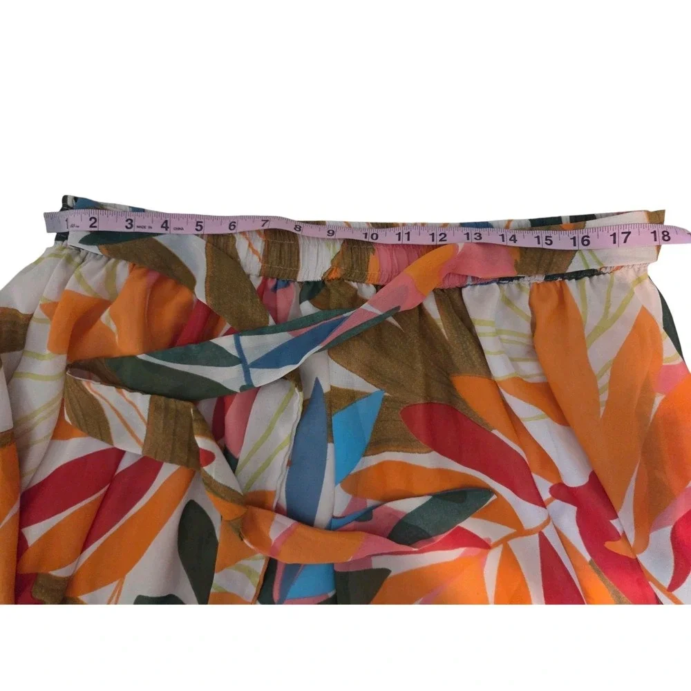 Her Destiny Oversized-Leaf-Print Colorful Resort A-Line Skirt XL-XXL 36